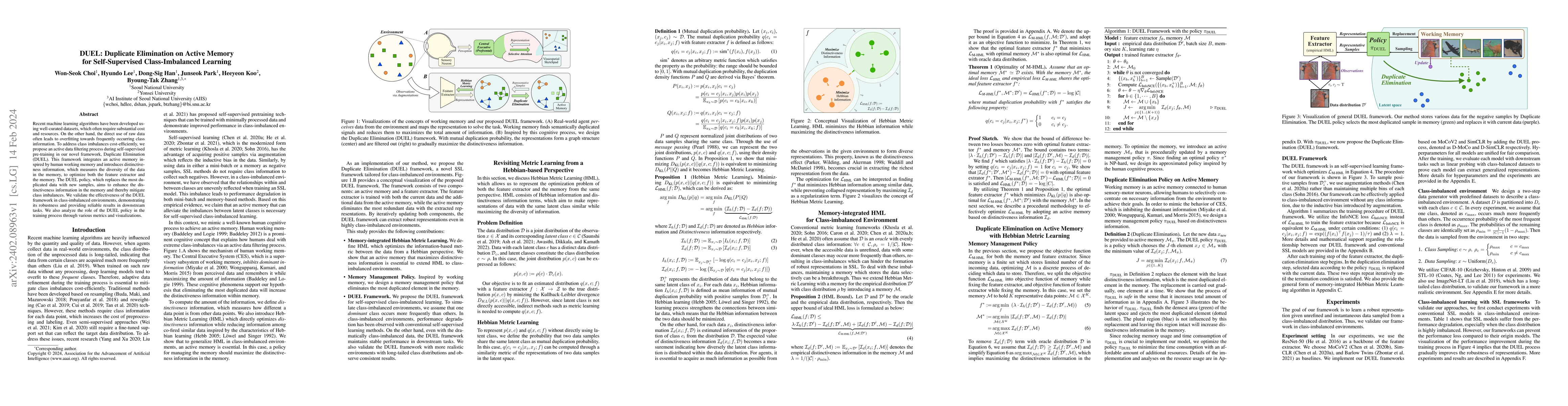 Thumbnail for DUEL: Duplicate Elimination on Active Memory for Self-Supervised
  Class-Imbalanced Learning