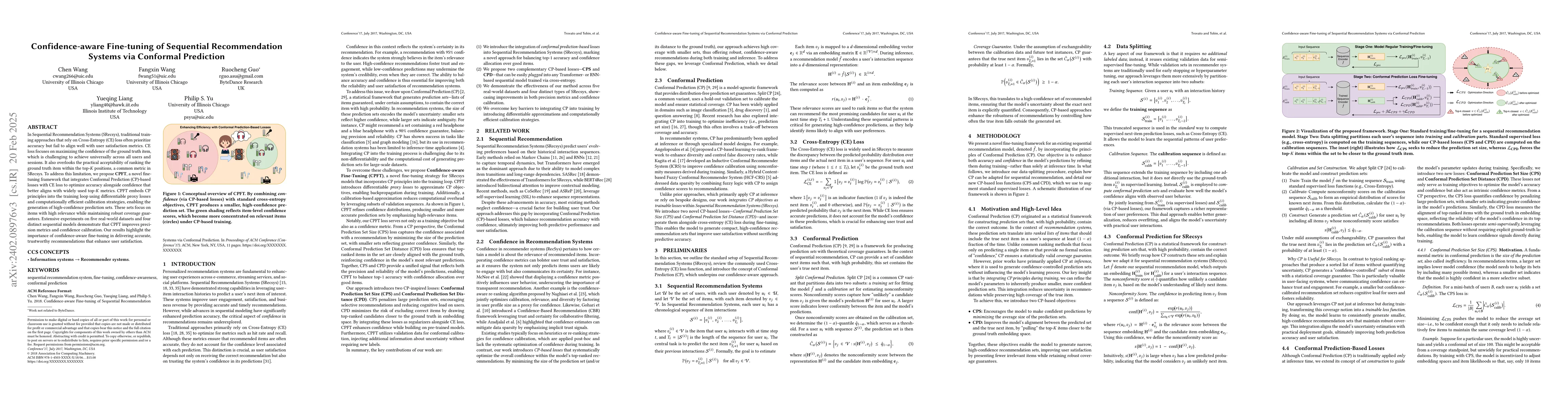 Thumbnail for Confidence-aware Fine-tuning of Sequential Recommendation Systems via
  Conformal Prediction