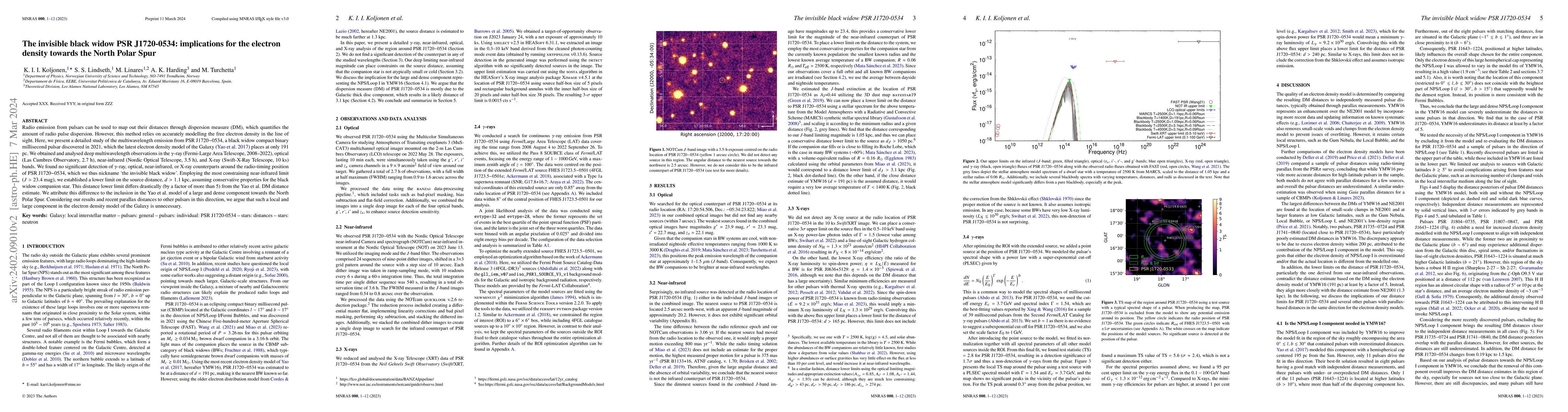 Thumbnail for The invisible black widow PSR J1720-0534: implications for the electron
  density towards the North Polar Spur