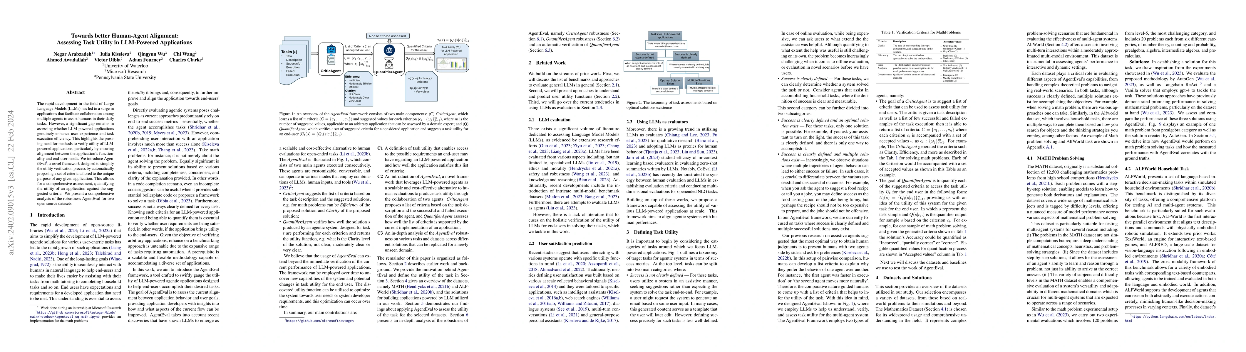 Thumbnail for Towards better Human-Agent Alignment: Assessing Task Utility in
  LLM-Powered Applications