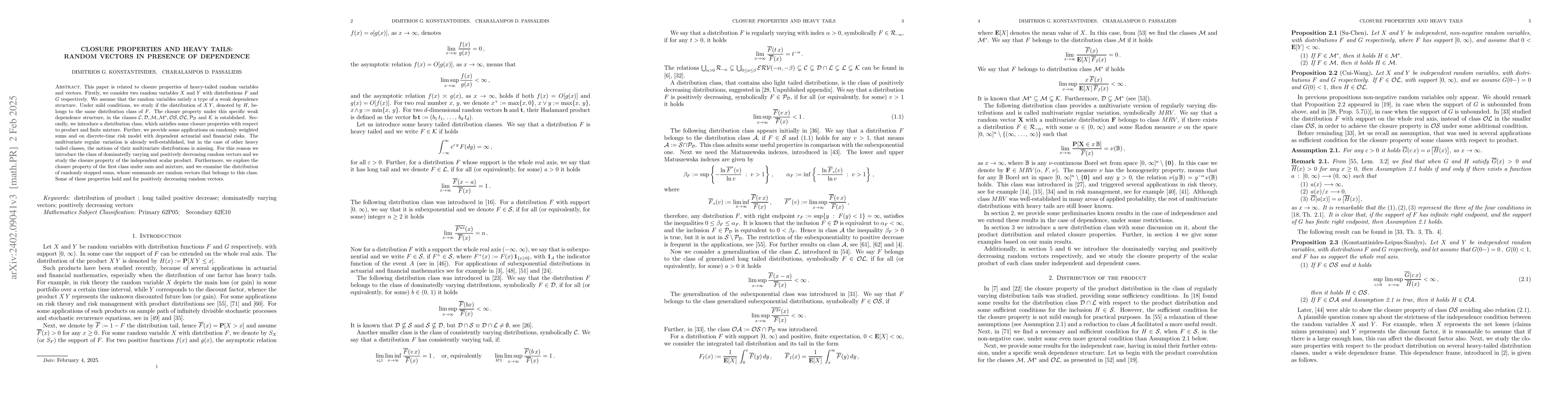 Thumbnail for Closure properties and heavy tails: random vectors in the presence of
  dependence