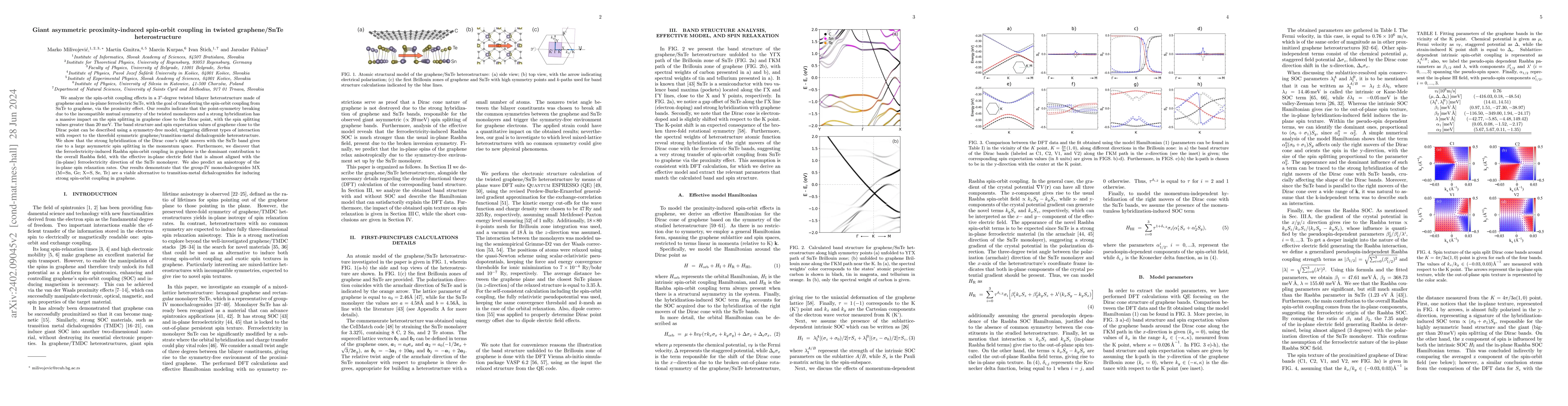 Thumbnail for Giant asymmetric proximity-induced spin-orbit coupling in twisted
  graphene/SnTe heterostructure