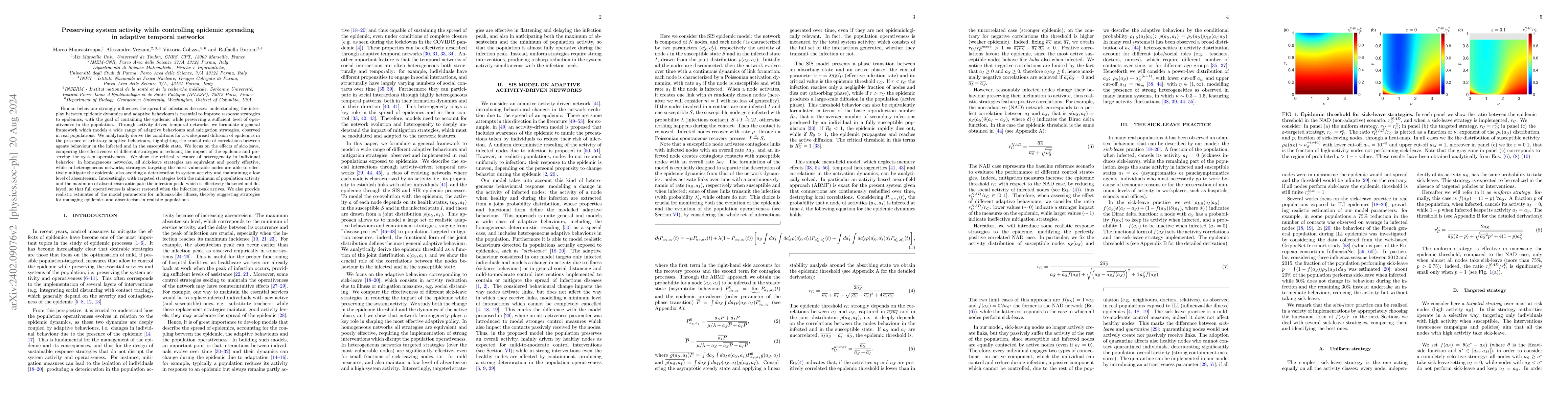 Thumbnail for Preserving system activity while controlling epidemic spreading in
  adaptive temporal networks