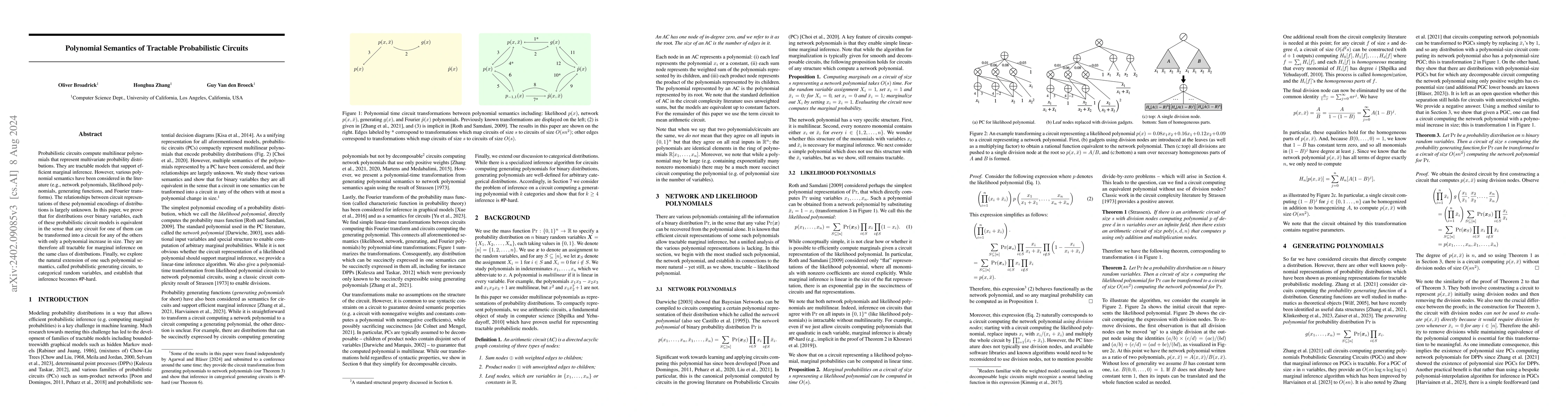 Thumbnail for Polynomial Semantics of Tractable Probabilistic Circuits