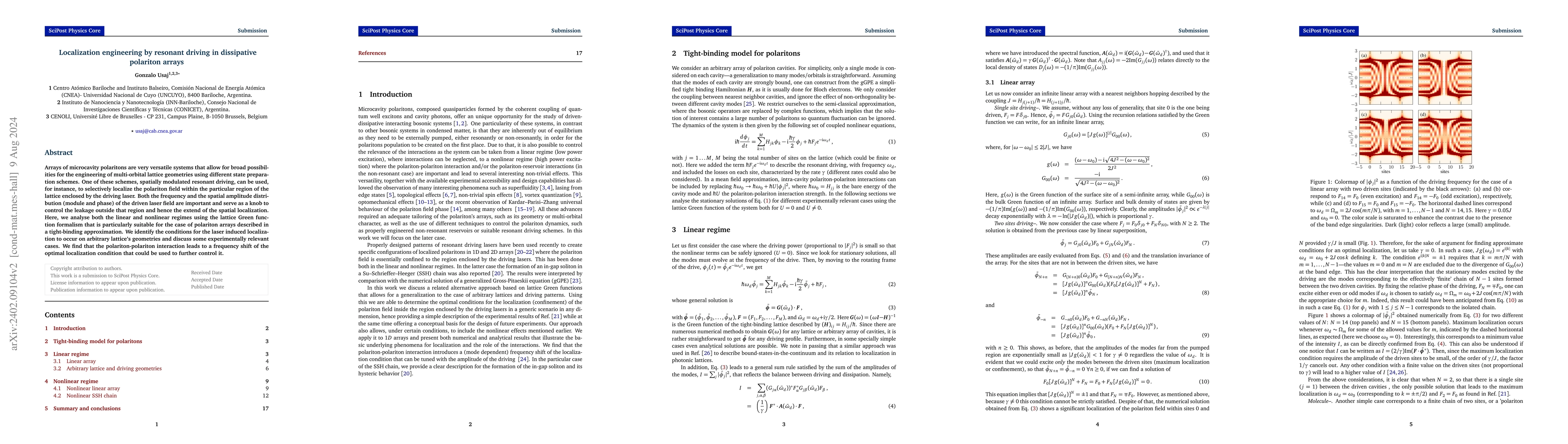 Thumbnail for Localization engineering by resonant driving in dissipative polariton
  arrays