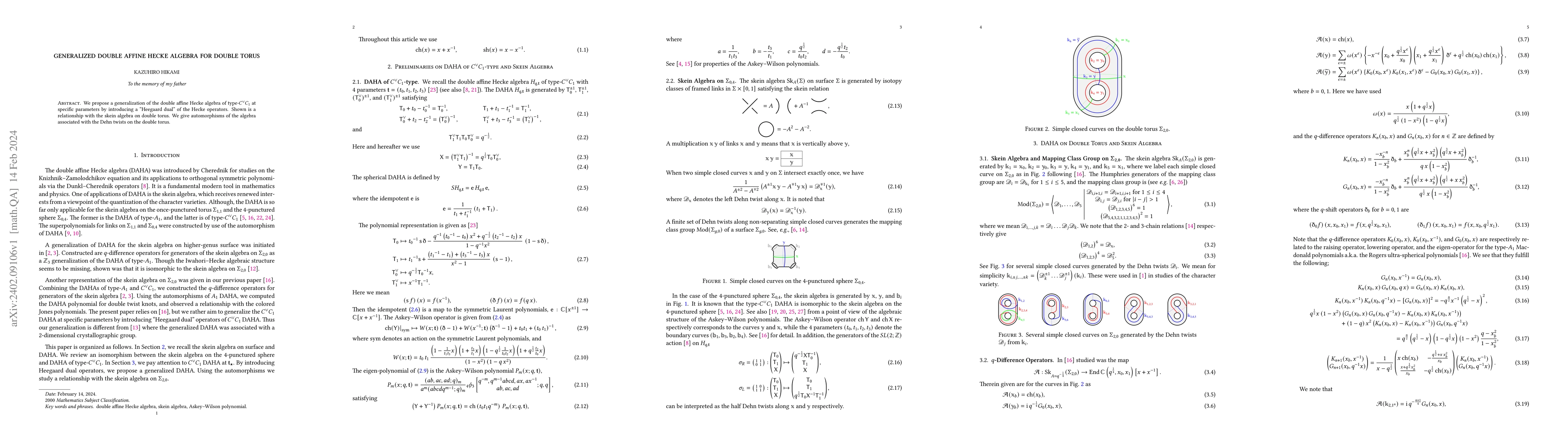 Thumbnail for Generalized Double Affine Hecke Algebra for Double Torus