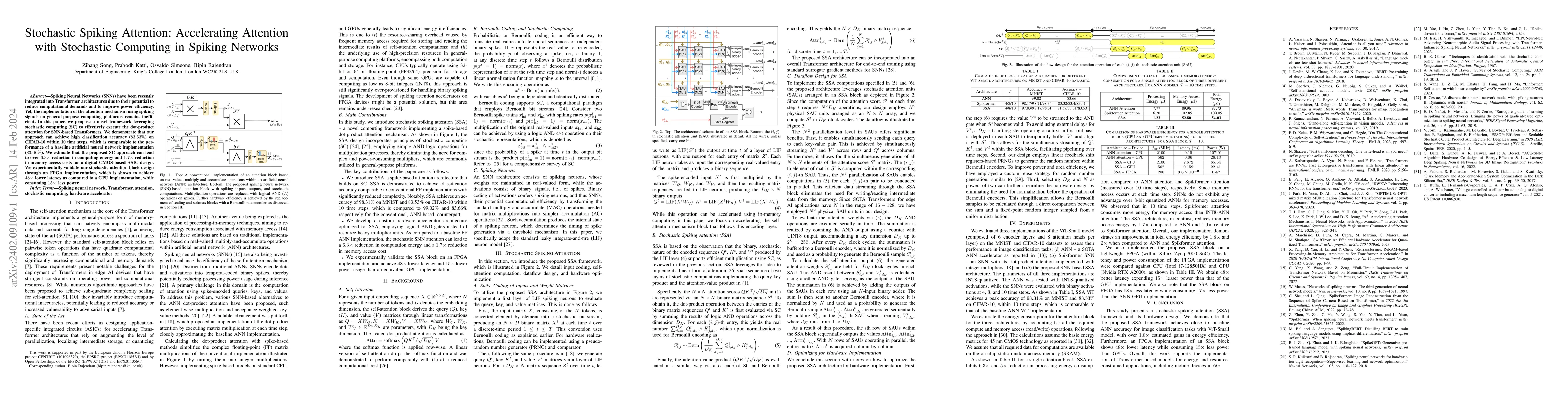 Thumbnail for Stochastic Spiking Attention: Accelerating Attention with Stochastic
  Computing in Spiking Networks