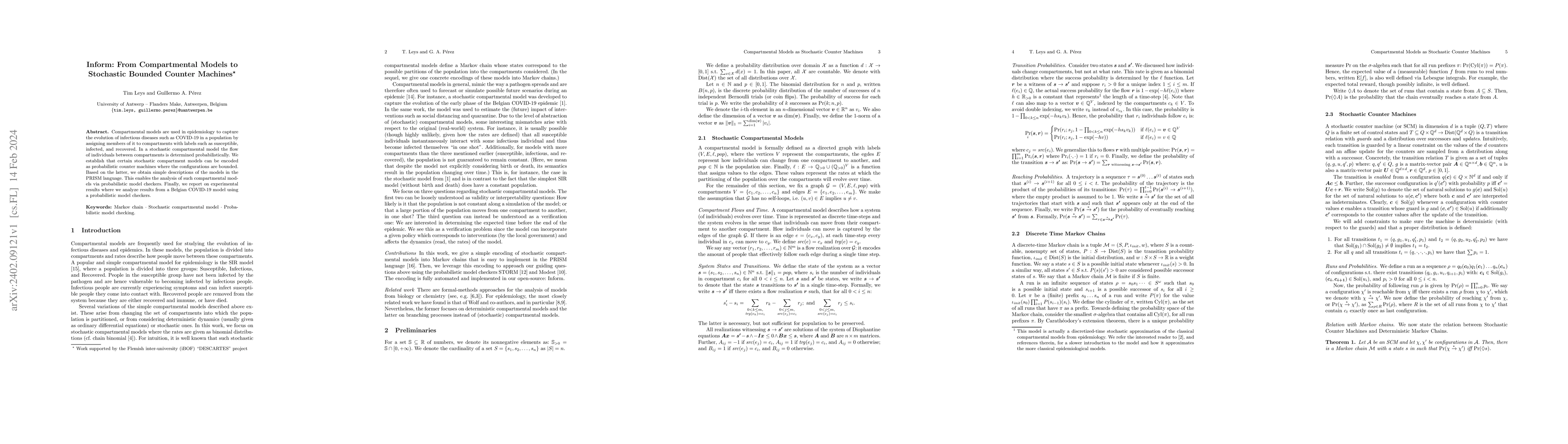 Thumbnail for Inform: From Compartmental Models to Stochastic Bounded Counter Machines