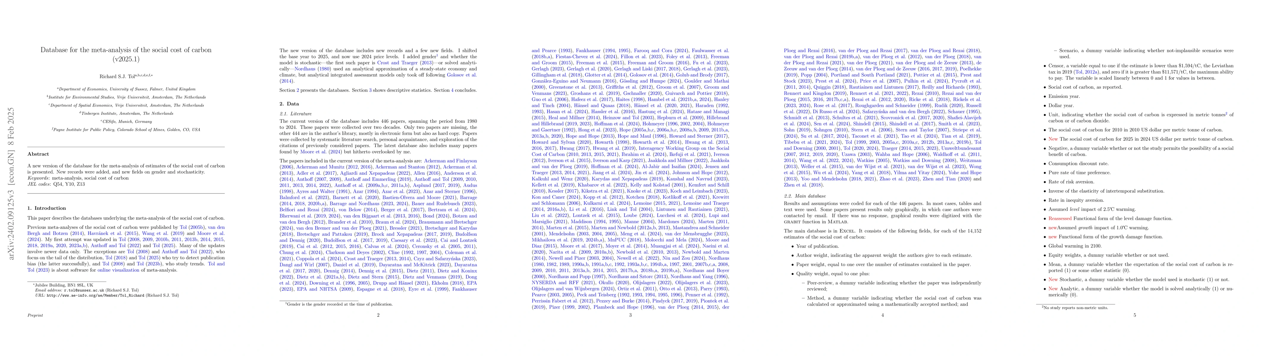 Thumbnail for Database for the meta-analysis of the social cost of carbon (v2024.0)