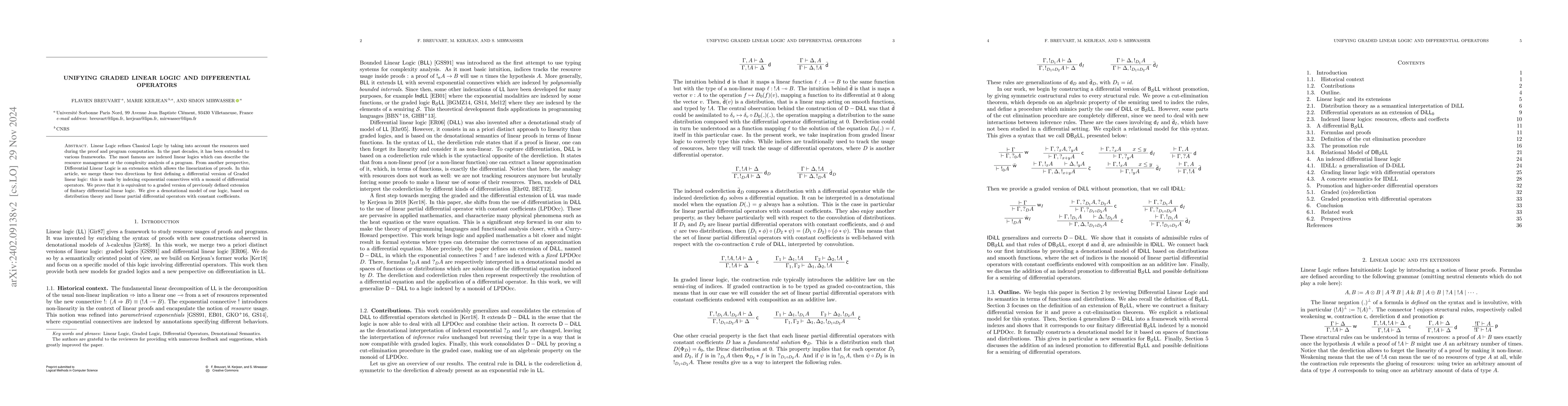 Thumbnail for Unifying Graded Linear Logic and Differential Operators