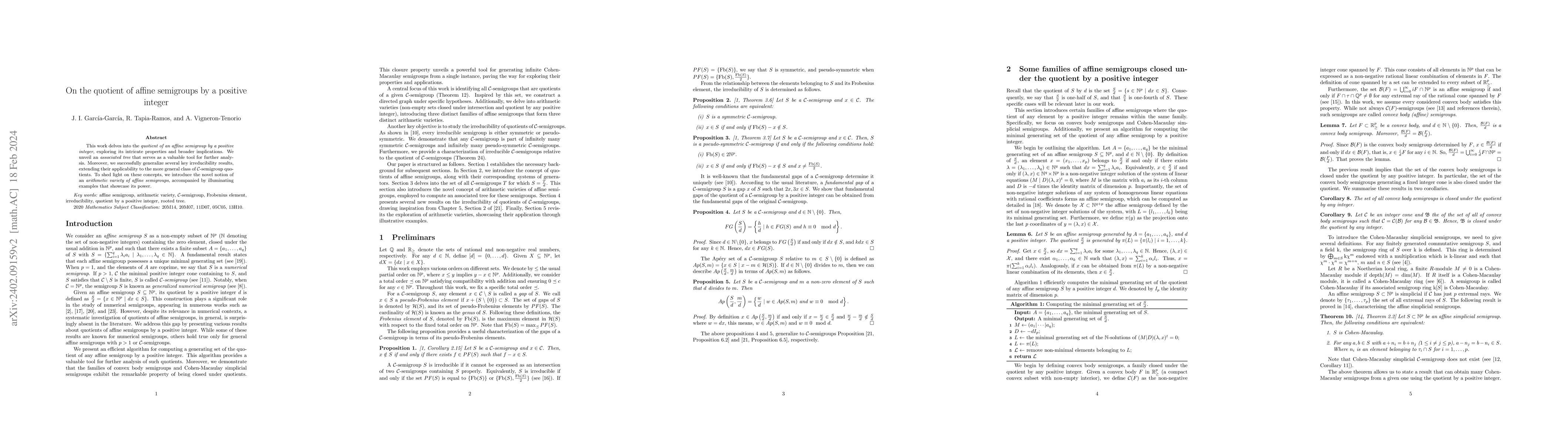 Thumbnail for On the quotient of affine semigroups by a positive integer