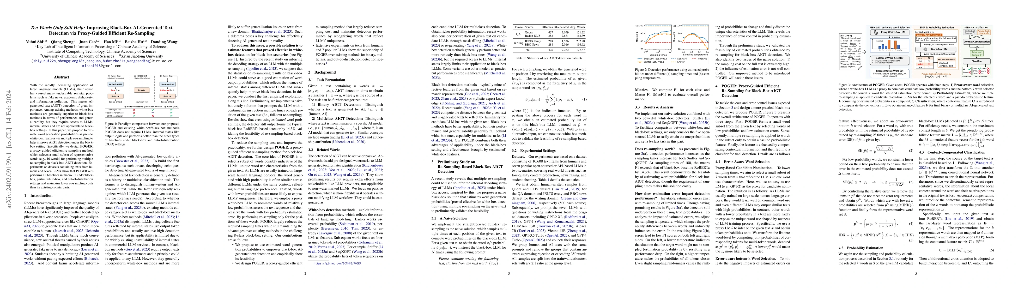 Thumbnail for Ten Words Only Still Help: Improving Black-Box AI-Generated Text
  Detection via Proxy-Guided Efficient Re-Sampling