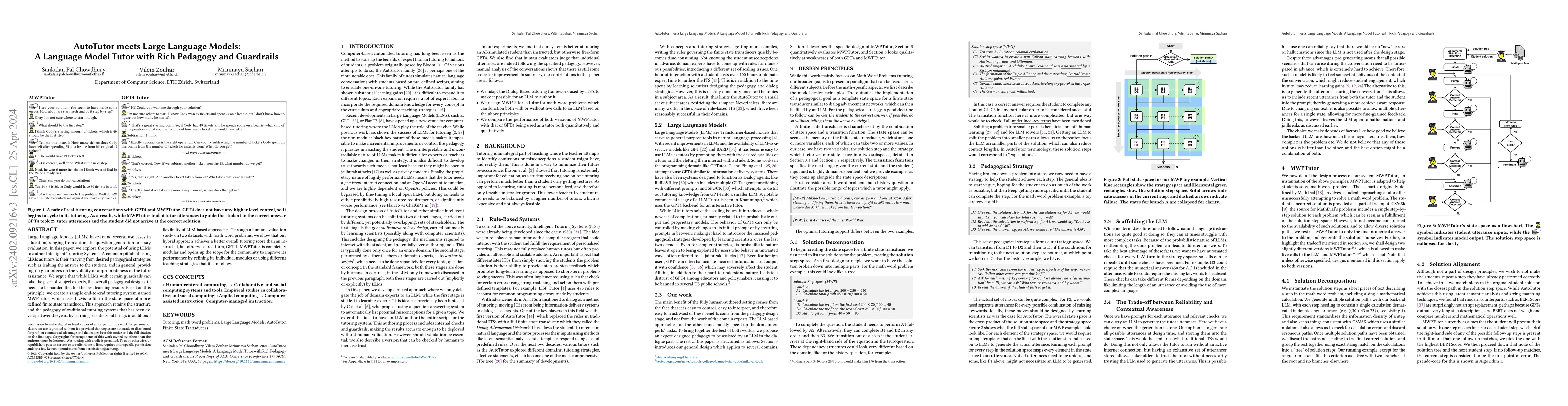 Thumbnail for AutoTutor meets Large Language Models: A Language Model Tutor with Rich
  Pedagogy and Guardrails