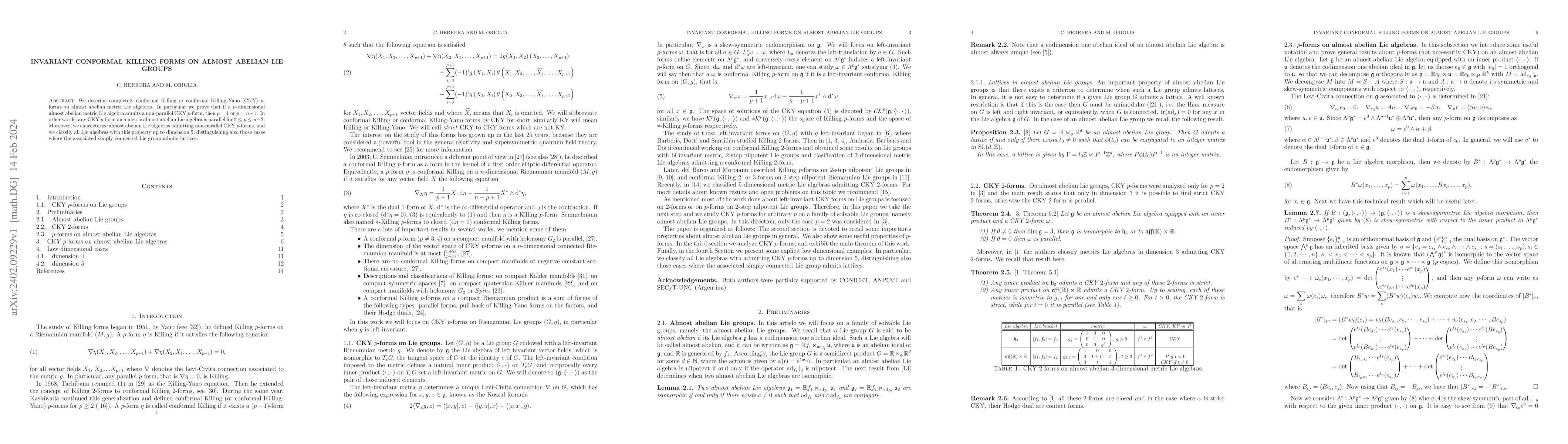 Thumbnail for Invariant conformal Killing forms on almost abelian Lie groups