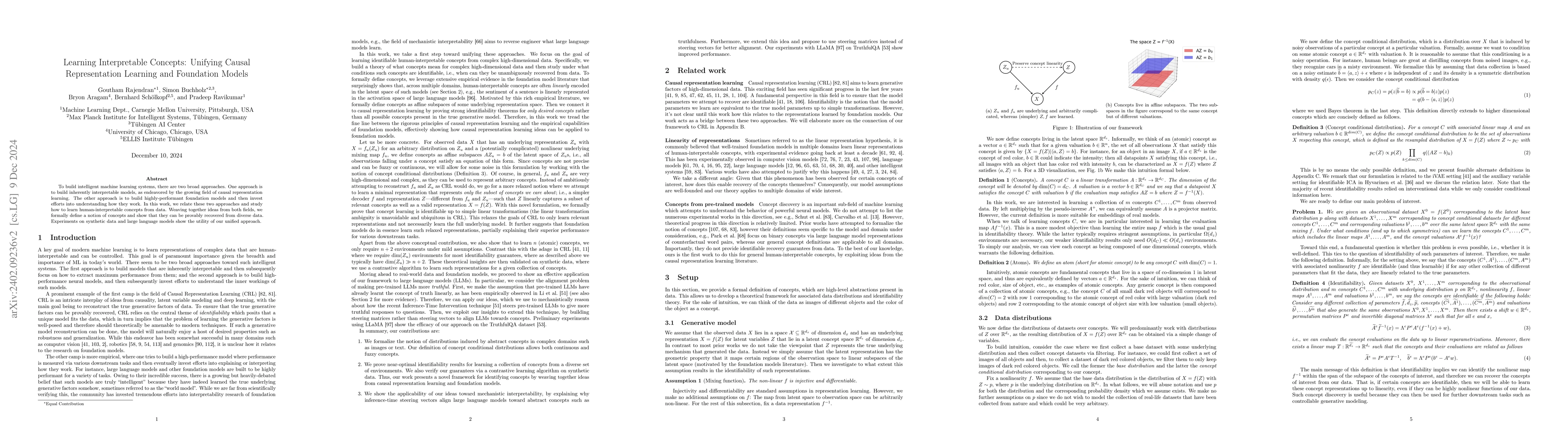 Thumbnail for Learning Interpretable Concepts: Unifying Causal Representation Learning
  and Foundation Models