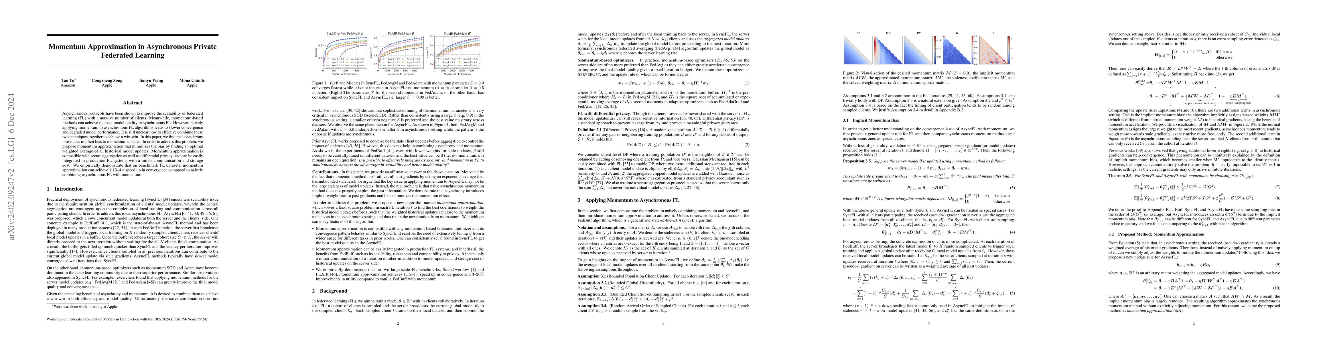 Thumbnail for Momentum Approximation in Asynchronous Private Federated Learning