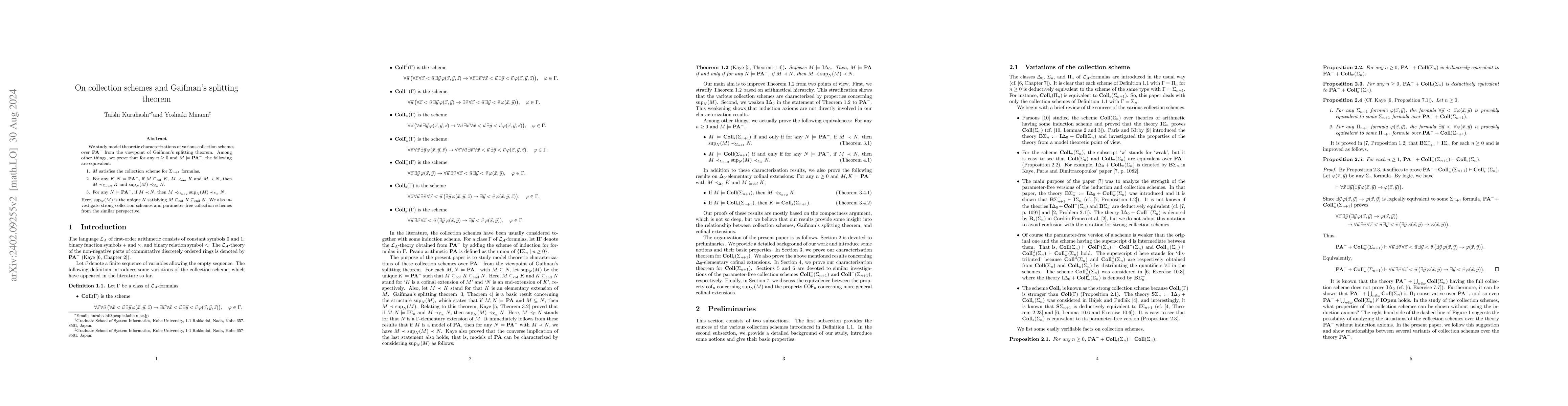 Thumbnail for On collection schemes and Gaifman's splitting theorem