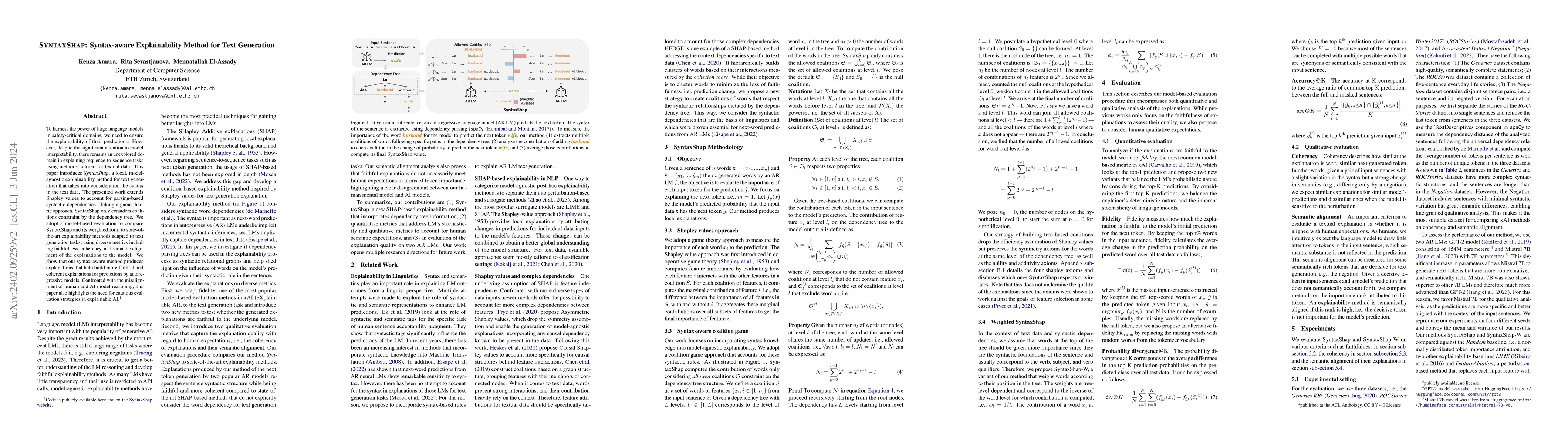 Thumbnail for SyntaxShap: Syntax-aware Explainability Method for Text Generation