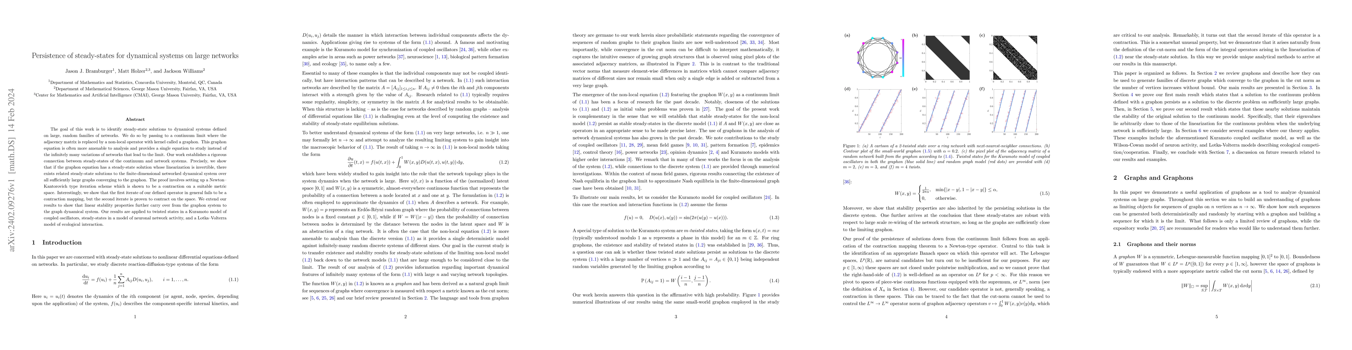 Thumbnail for Persistence of steady-states for dynamical systems on large networks