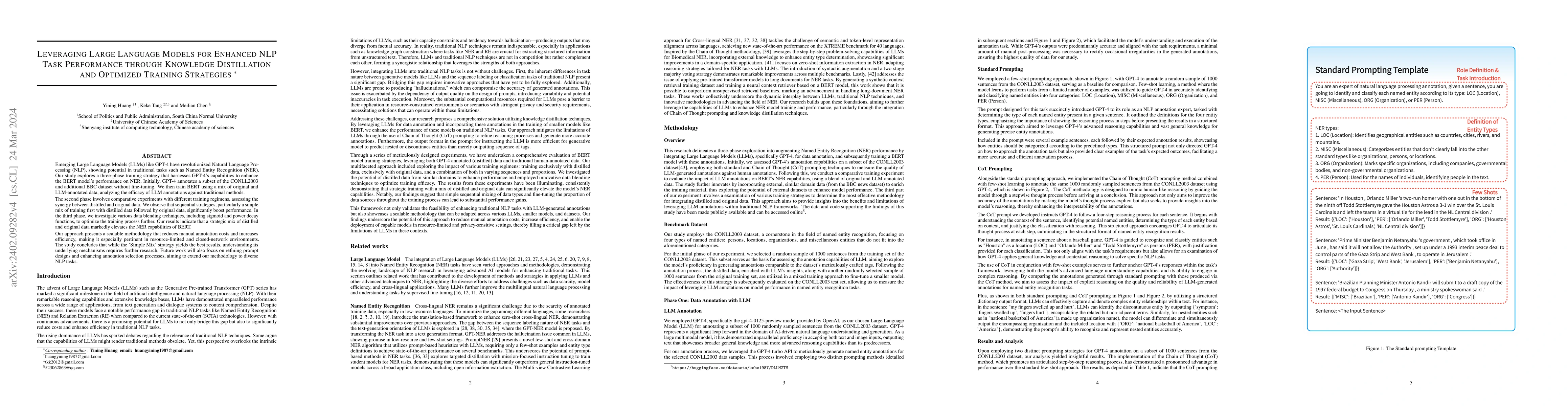 Thumbnail for Leveraging Large Language Models for Enhanced NLP Task Performance
  through Knowledge Distillation and Optimized Training Strategies