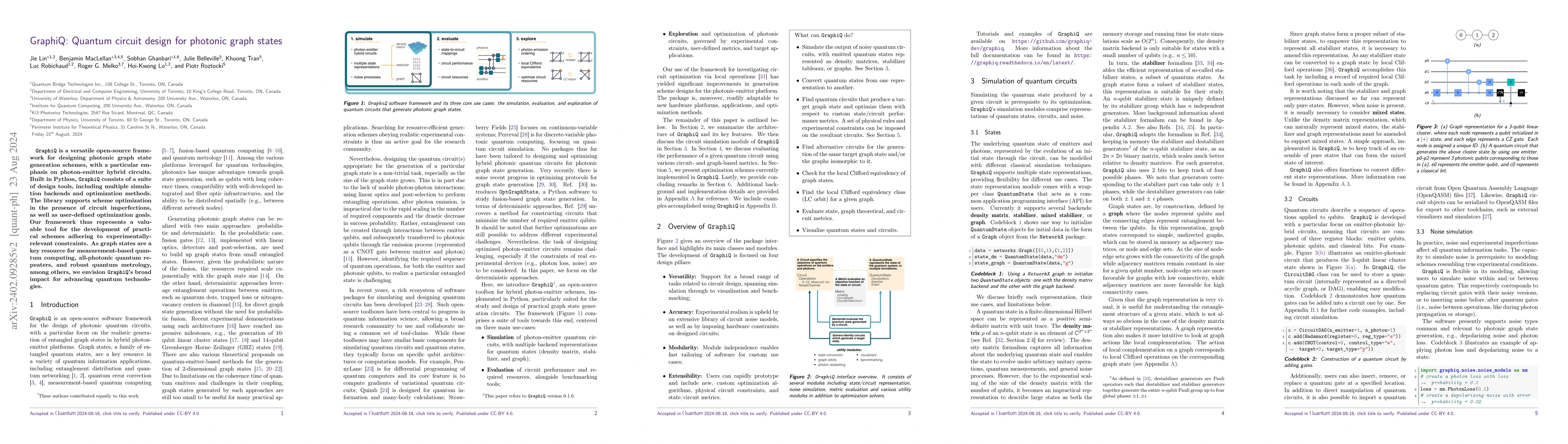 Thumbnail for GraphiQ: Quantum circuit design for photonic graph states
