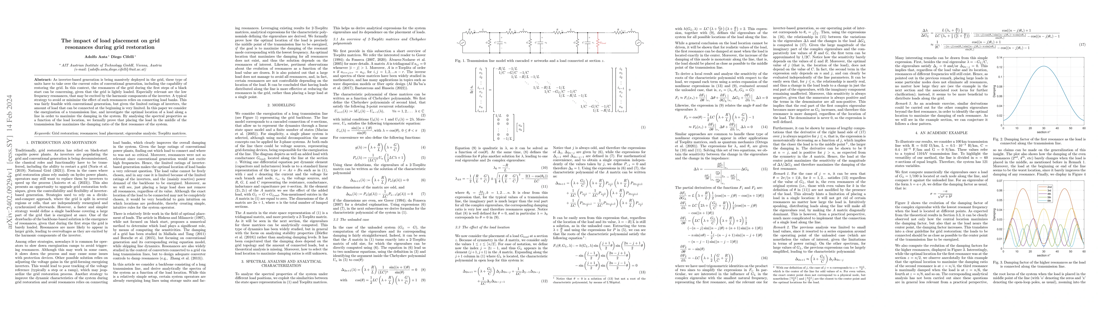 Thumbnail for The impact of load placement on grid resonances during grid restoration