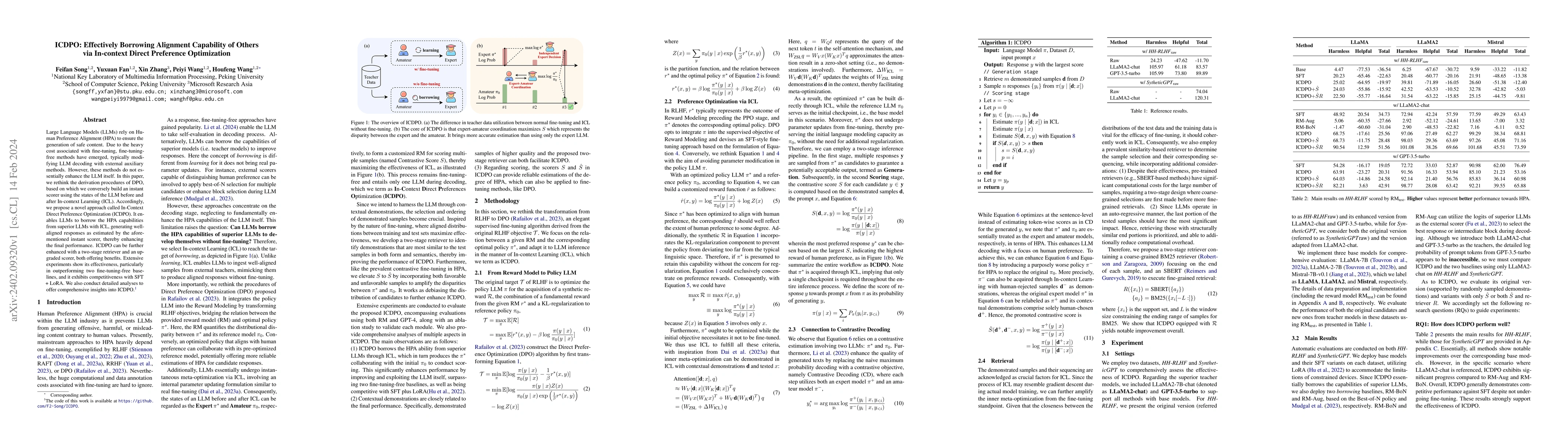Thumbnail for ICDPO: Effectively Borrowing Alignment Capability of Others via
  In-context Direct Preference Optimization