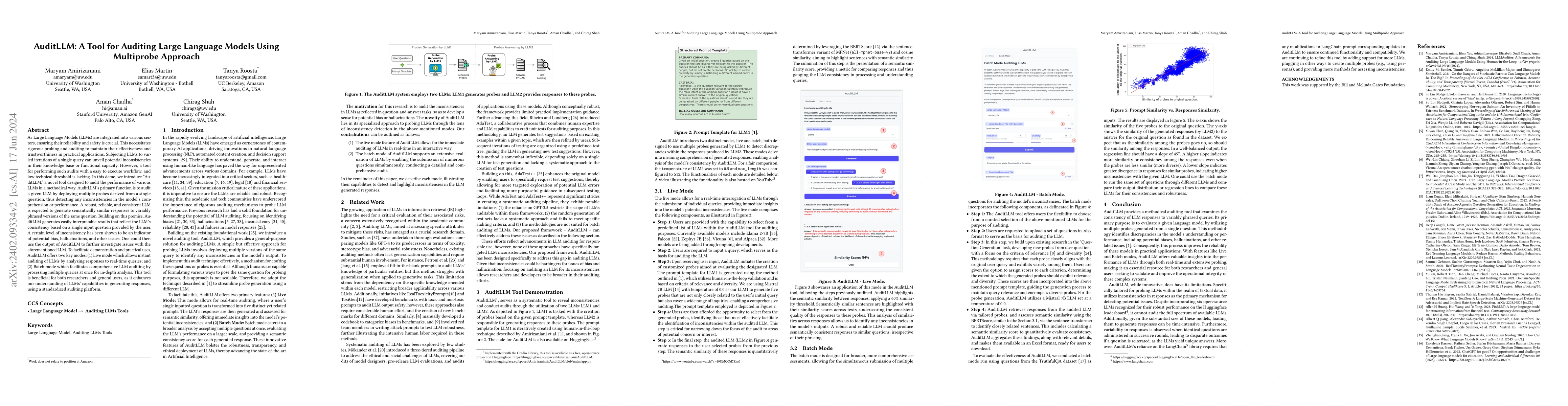 Thumbnail for AuditLLM: A Tool for Auditing Large Language Models Using Multiprobe
  Approach