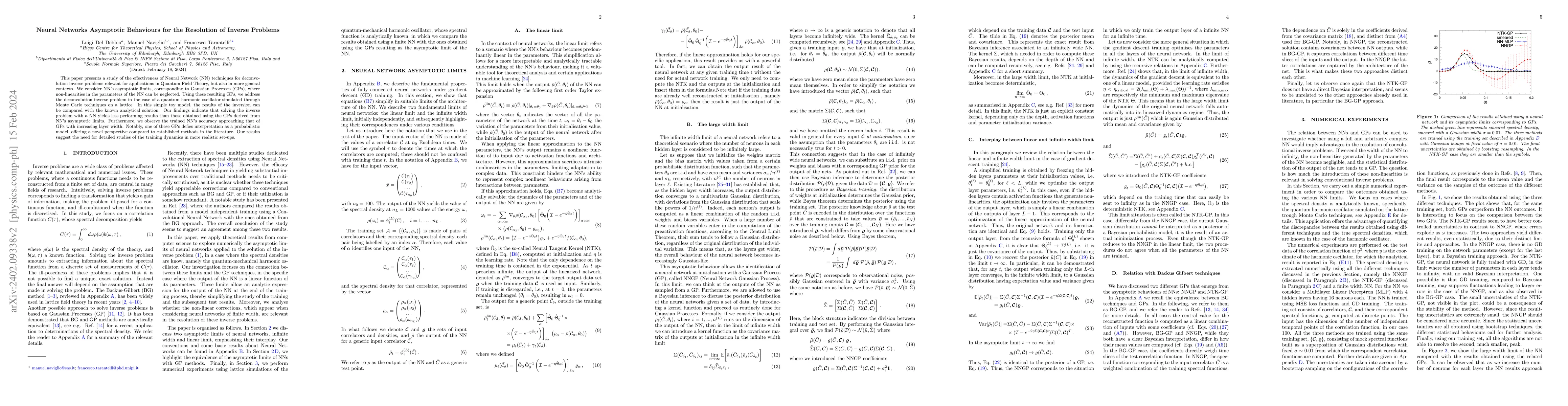 Thumbnail for Neural Networks Asymptotic Behaviours for the Resolution of Inverse
  Problems