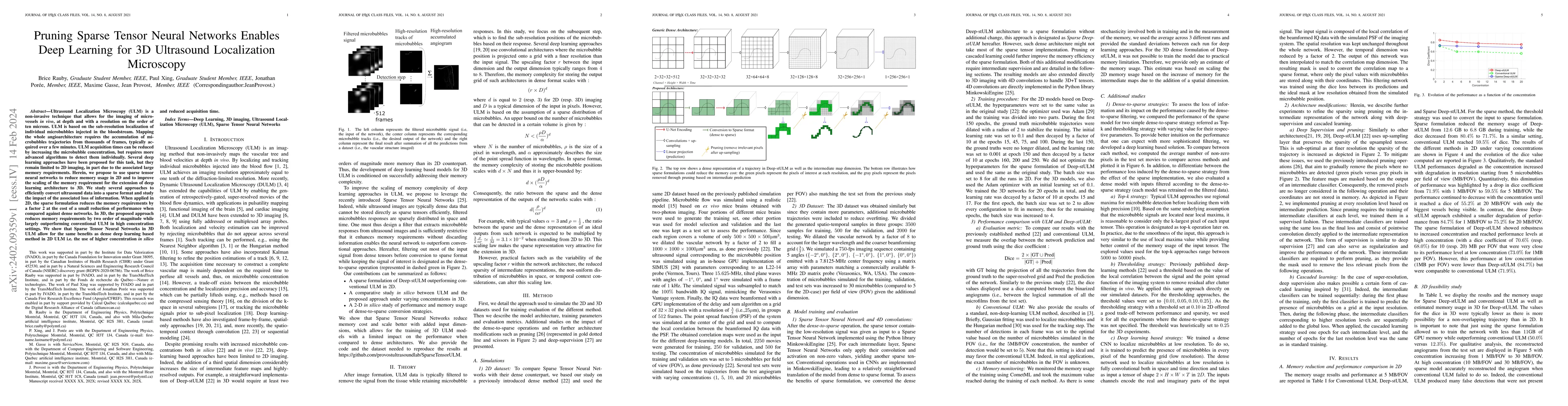 Thumbnail for Pruning Sparse Tensor Neural Networks Enables Deep Learning for 3D
  Ultrasound Localization Microscopy