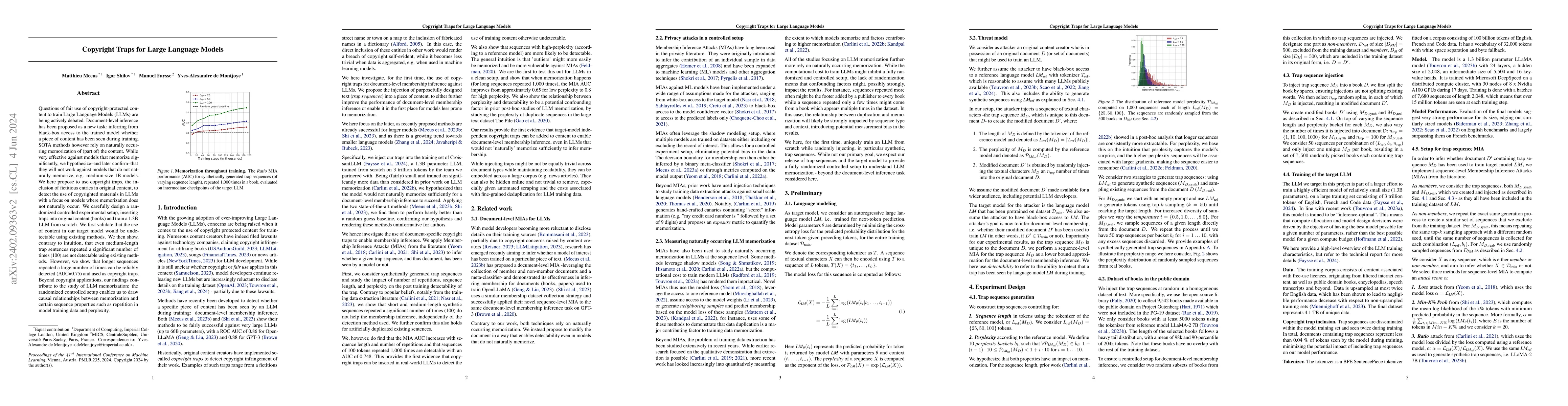 Thumbnail for Copyright Traps for Large Language Models