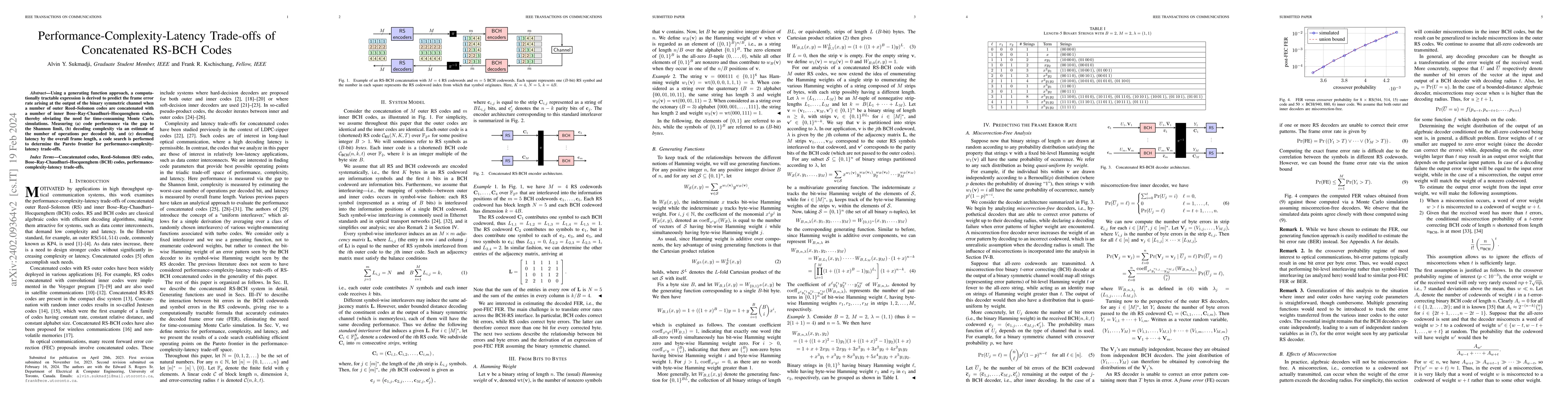 Thumbnail for Performance-Complexity-Latency Trade-offs of Concatenated RS-BCH Codes