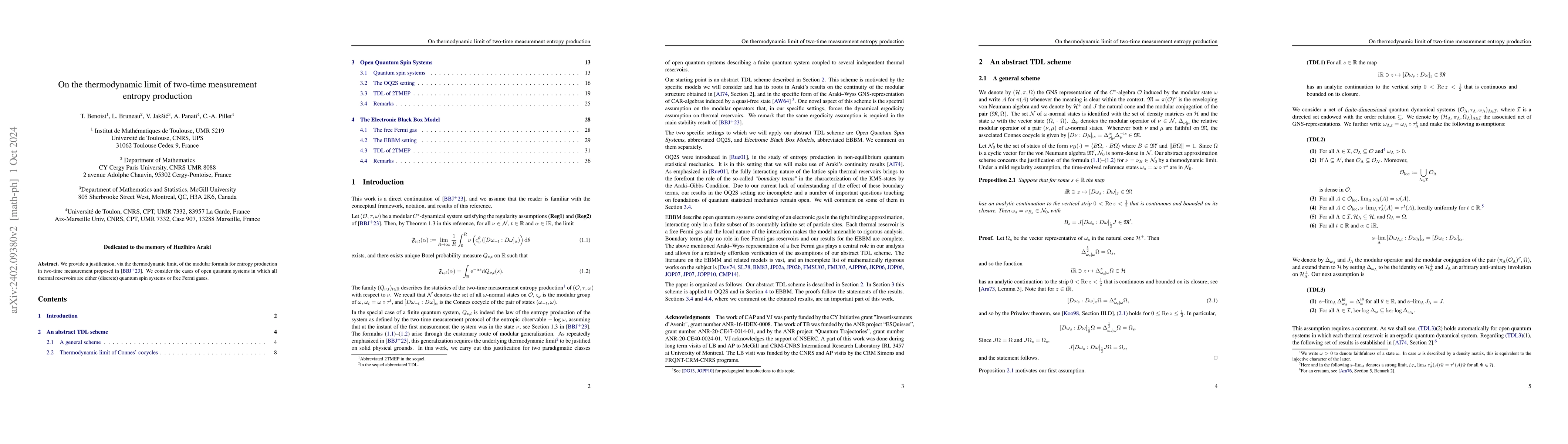 Thumbnail for On the thermodynamic limit of two-times measurement entropy production