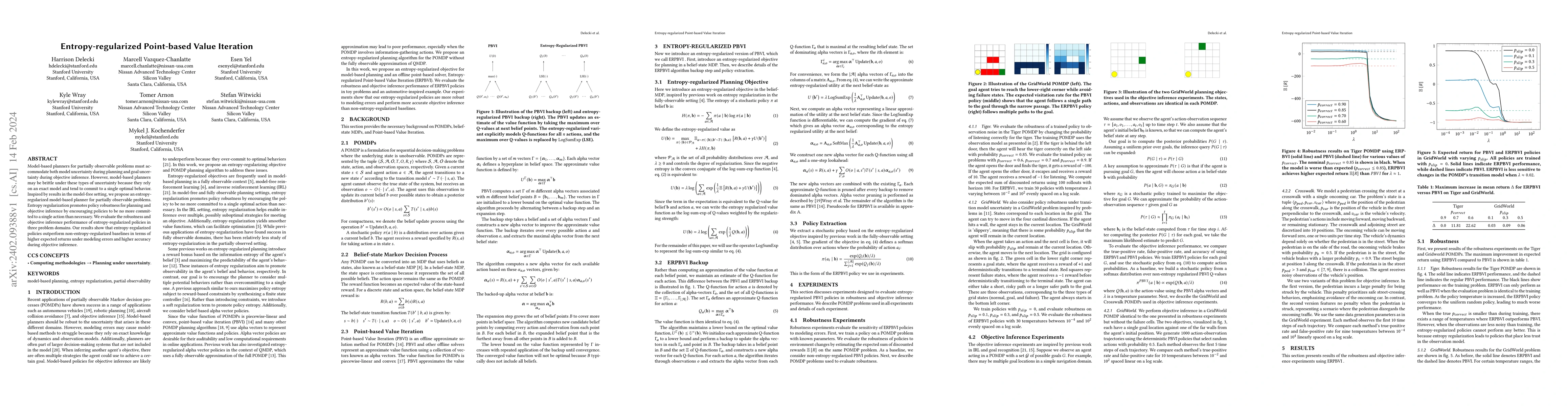 Thumbnail for Entropy-regularized Point-based Value Iteration