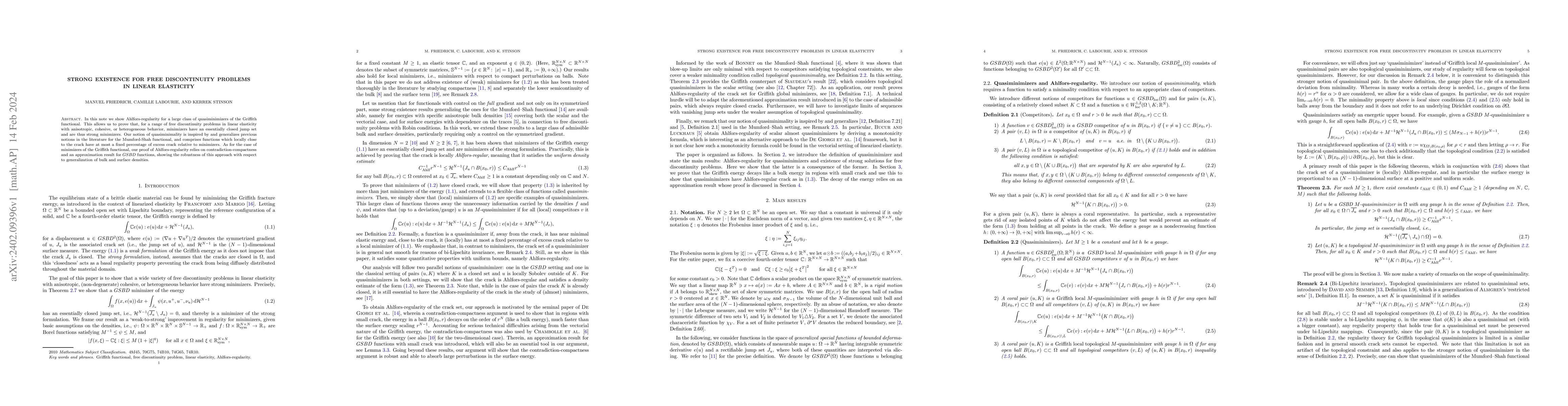Thumbnail for Strong existence for free discontinuity problems in linear elasticity