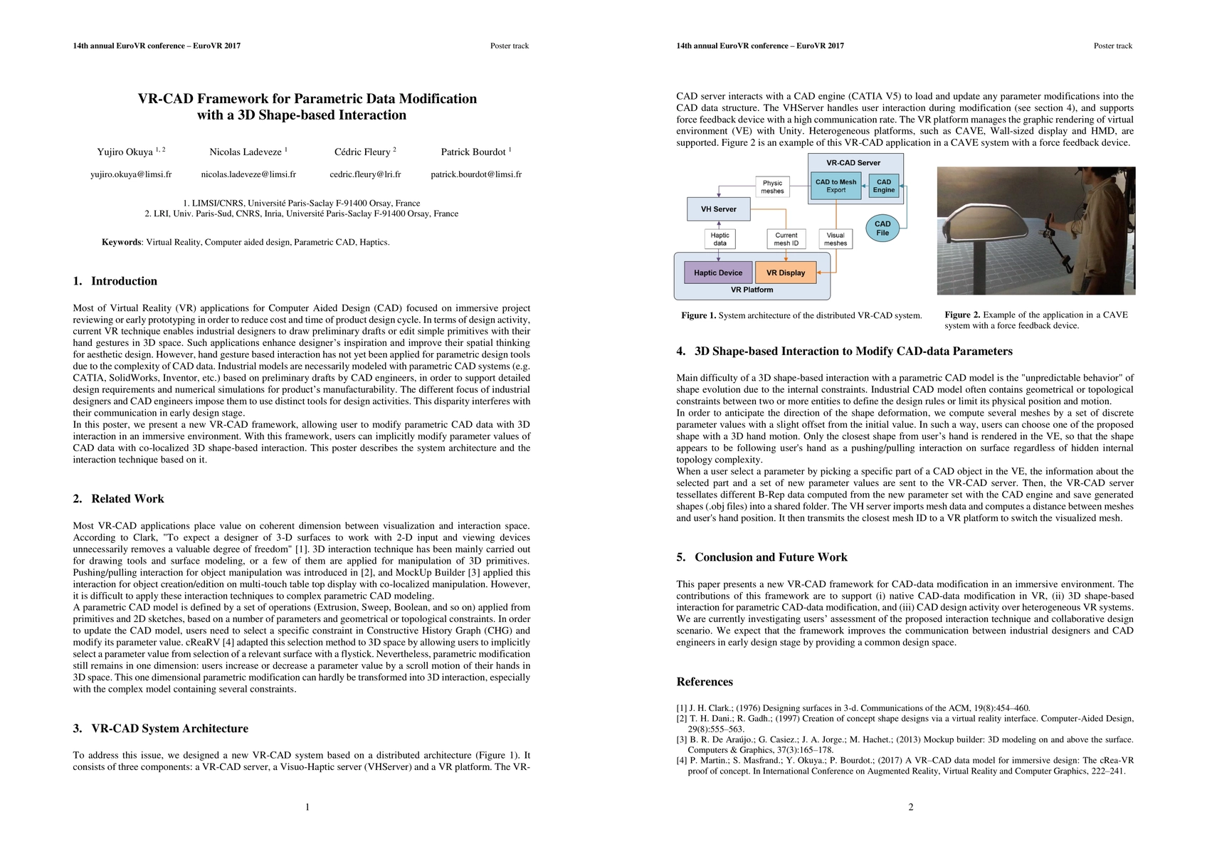 Thumbnail for VR-CAD Framework for Parametric Data Modification with a 3D Shape-based
  Interaction