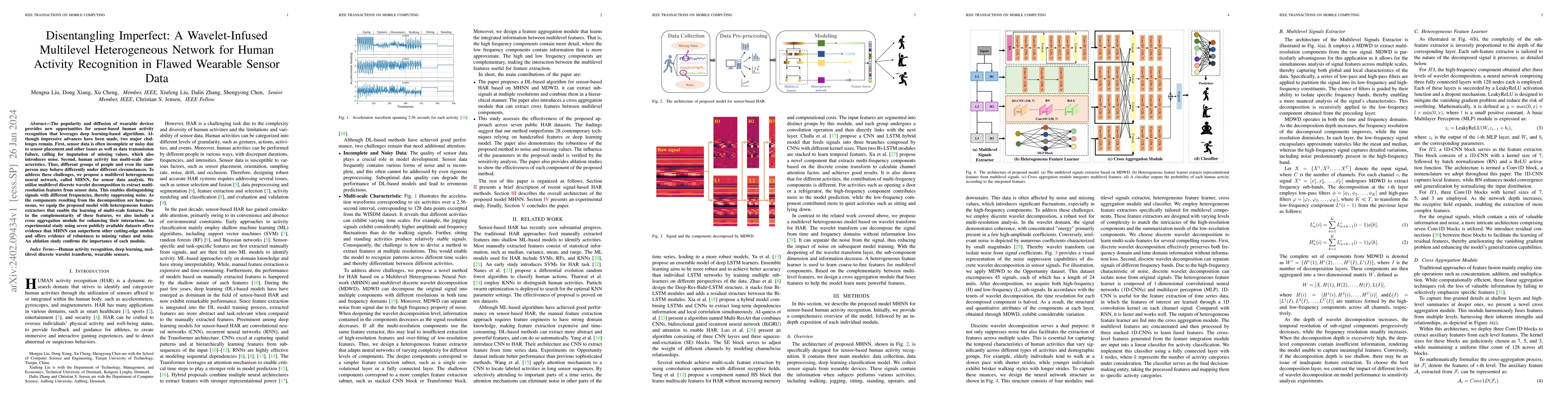 Thumbnail for Disentangling Imperfect: A Wavelet-Infused Multilevel Heterogeneous
  Network for Human Activity Recognition in Flawed Wearable Sensor Data