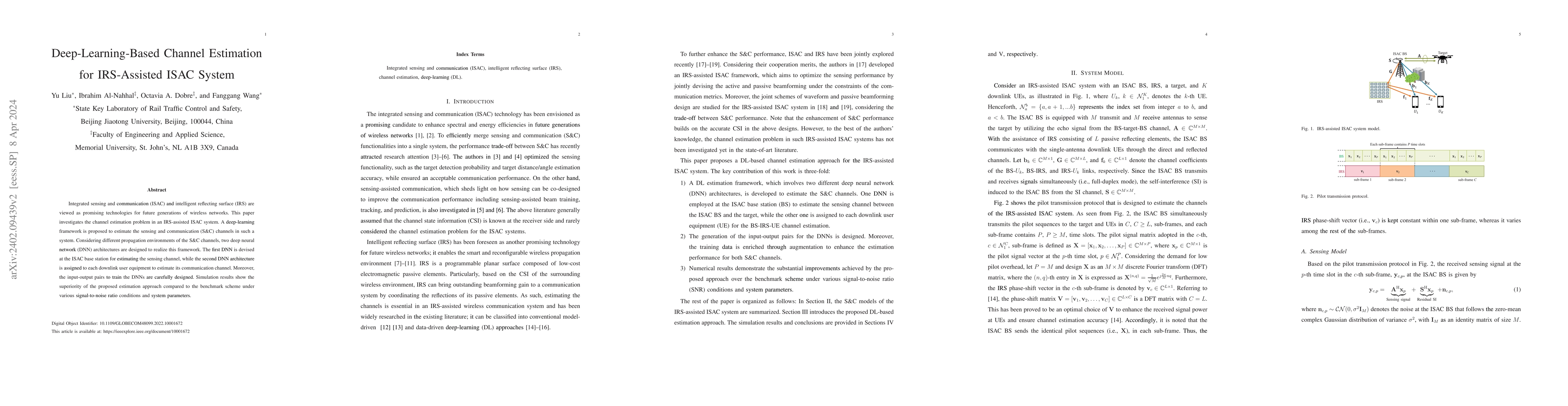 Thumbnail for Deep-Learning-Based Channel Estimation for IRS-Assisted ISAC System