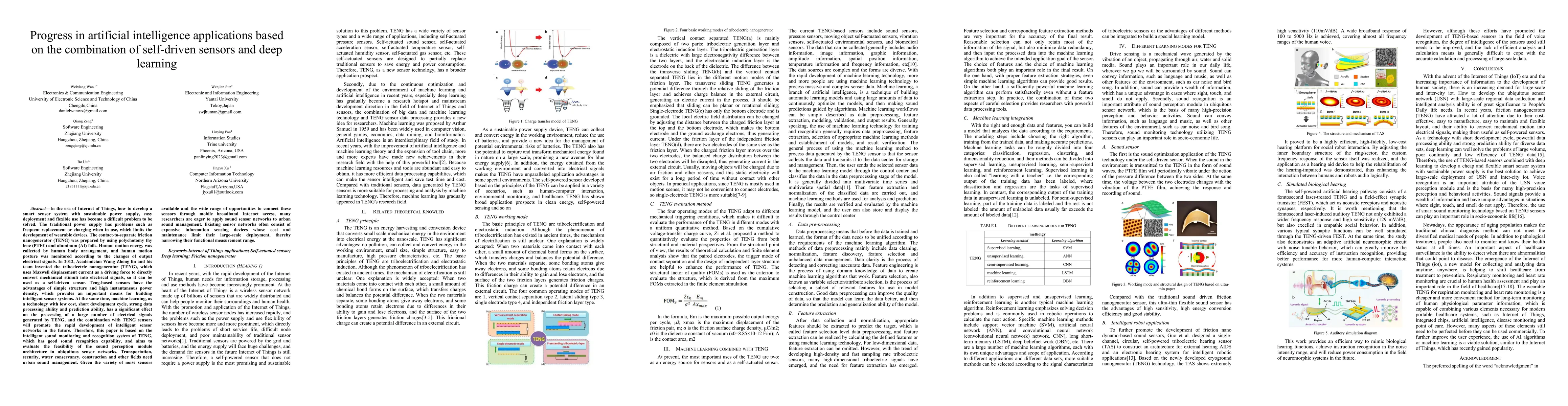 Thumbnail for Progress in artificial intelligence applications based on the
  combination of self-driven sensors and deep learning