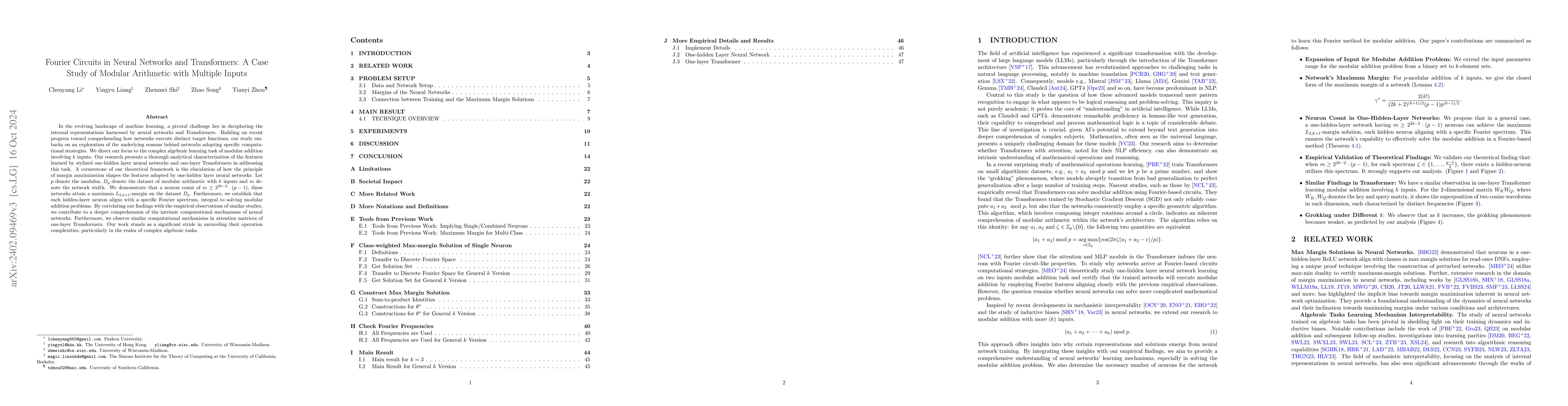Thumbnail for Fourier Circuits in Neural Networks: Unlocking the Potential of Large
  Language Models in Mathematical Reasoning and Modular Arithmetic