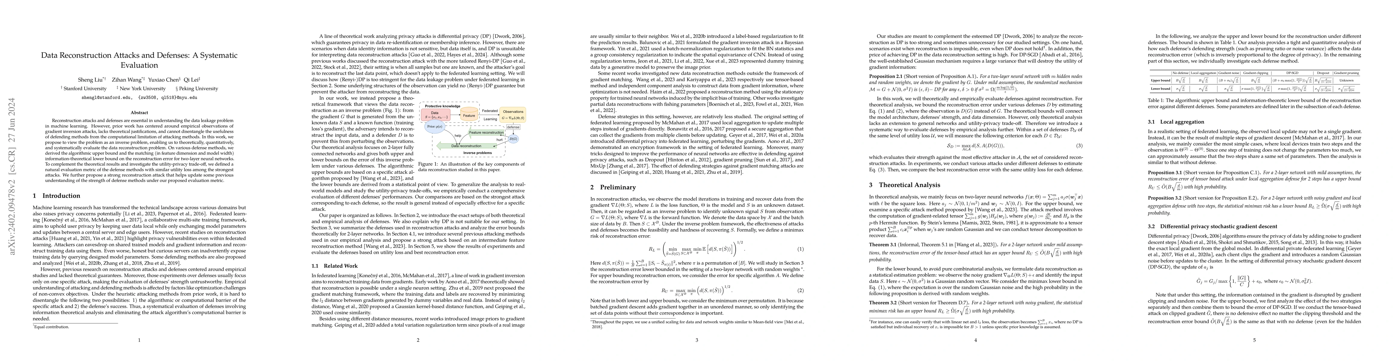 Thumbnail for Data Reconstruction Attacks and Defenses: A Systematic Evaluation