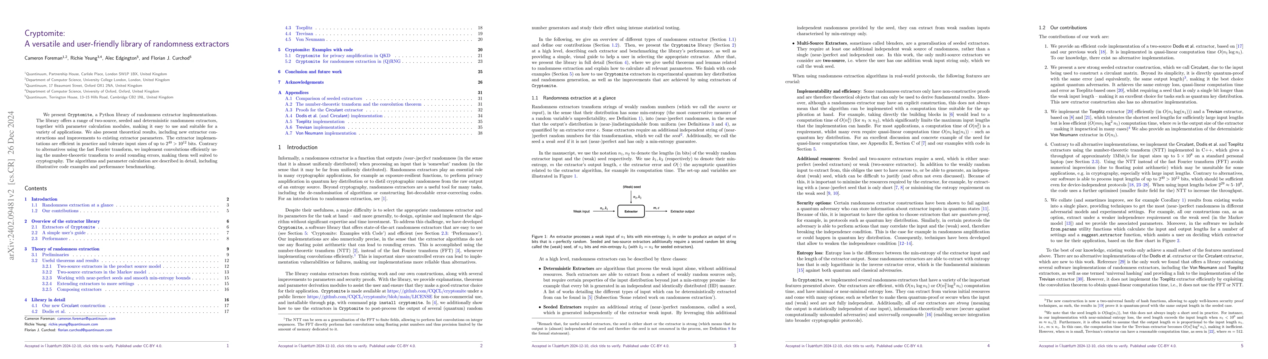 Thumbnail for Cryptomite: A versatile and user-friendly library of randomness
  extractors