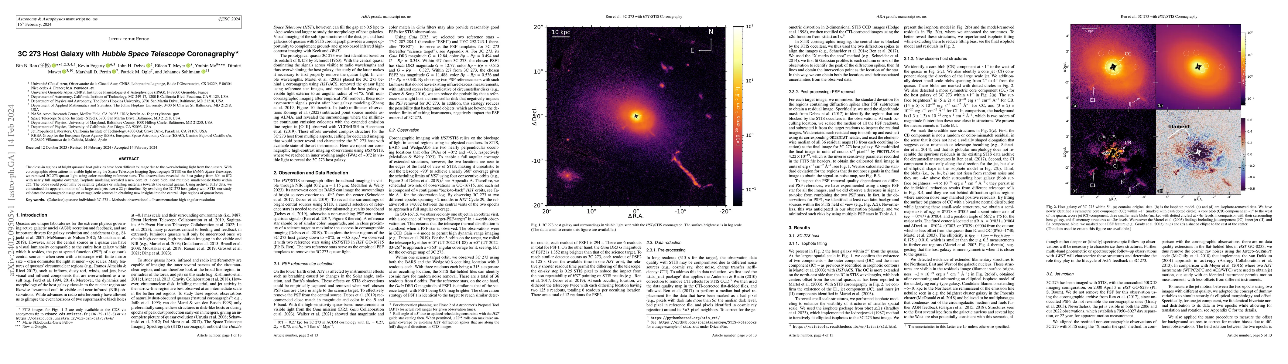 Thumbnail for 3C 273 Host Galaxy with Hubble Space Telescope Coronagraphy