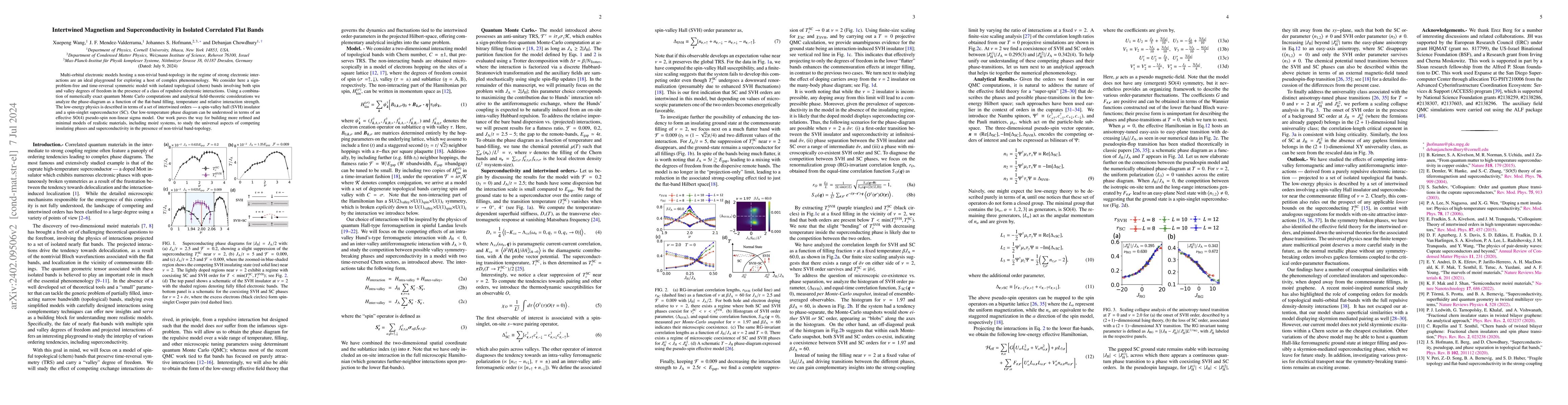 Thumbnail for Intertwined Magnetism and Superconductivity in Isolated Correlated Flat
  Bands