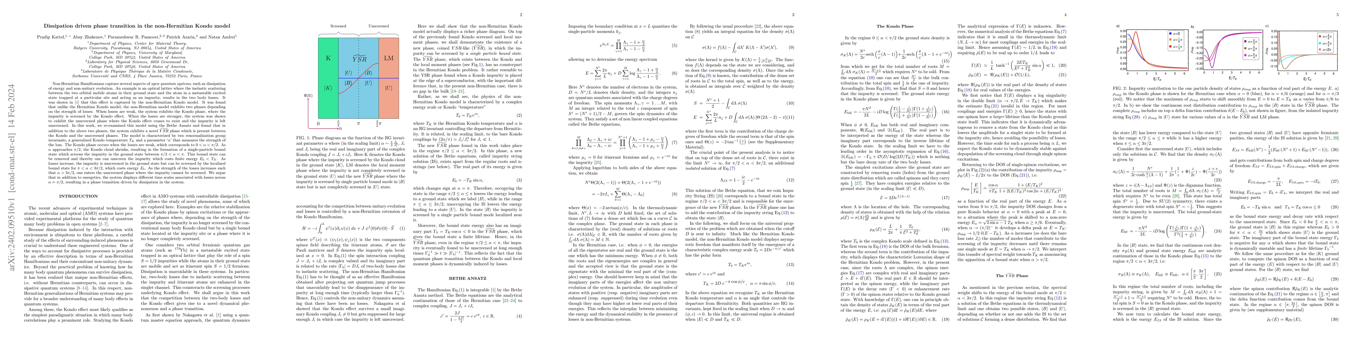 Thumbnail for Dissipation driven phase transition in the non-Hermitian Kondo model