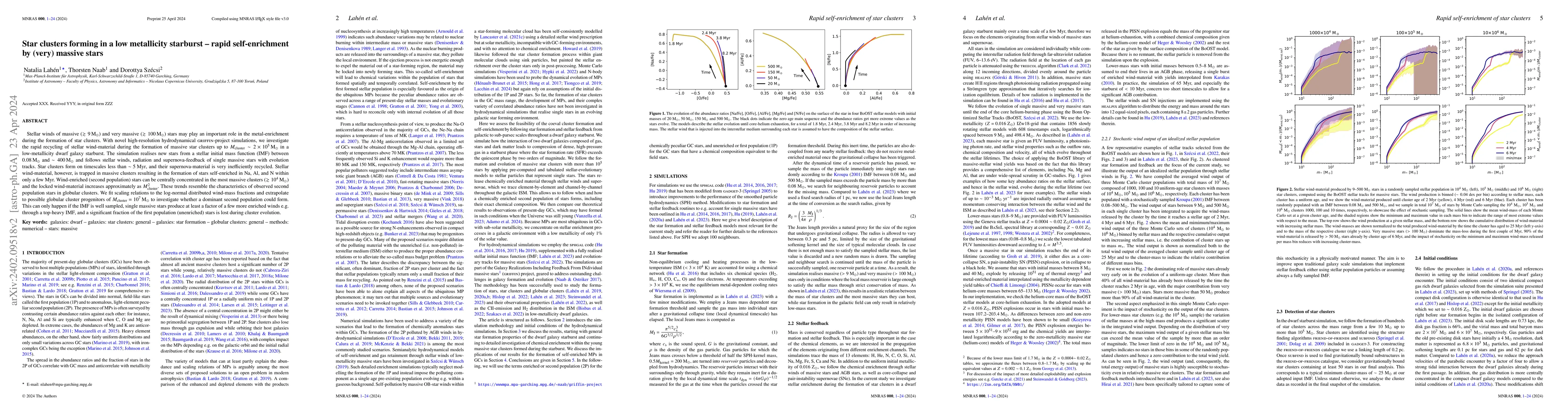 Thumbnail for Star clusters forming in a low metallicity starburst -- rapid
  self-enrichment by (very) massive stars