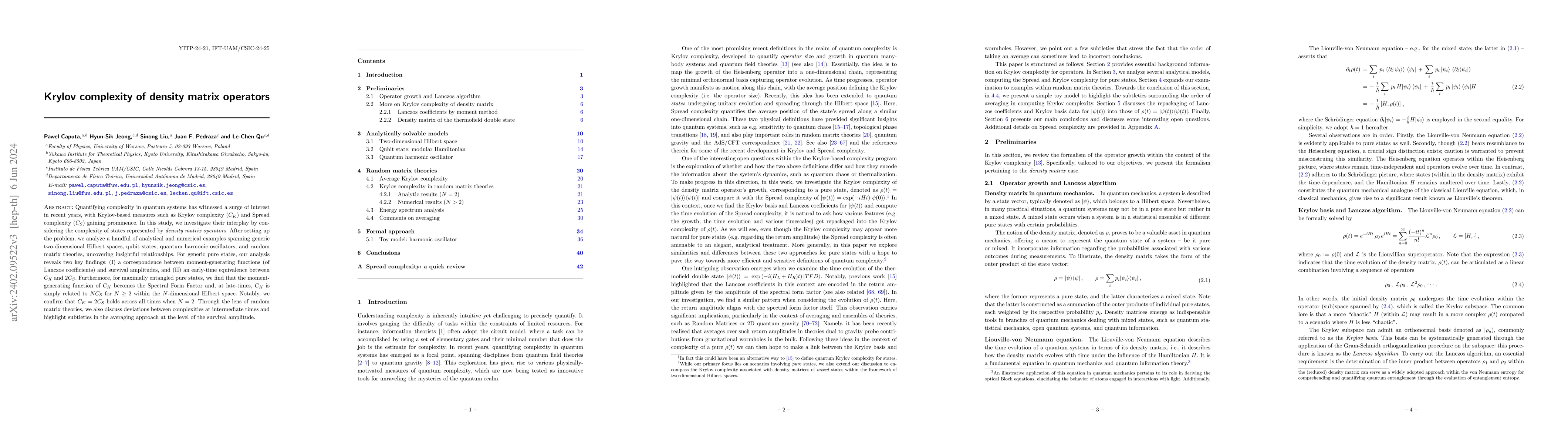 Thumbnail for Krylov complexity of density matrix operators