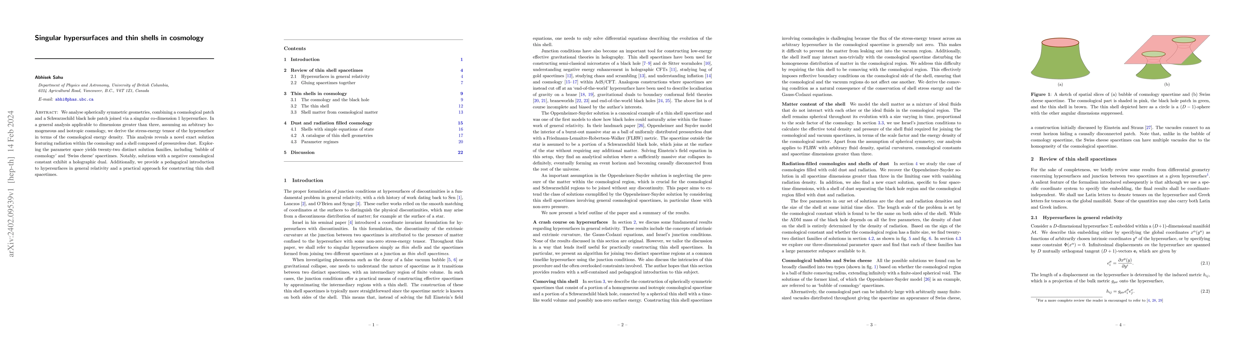 Thumbnail for Singular hypersurfaces and thin shells in cosmology