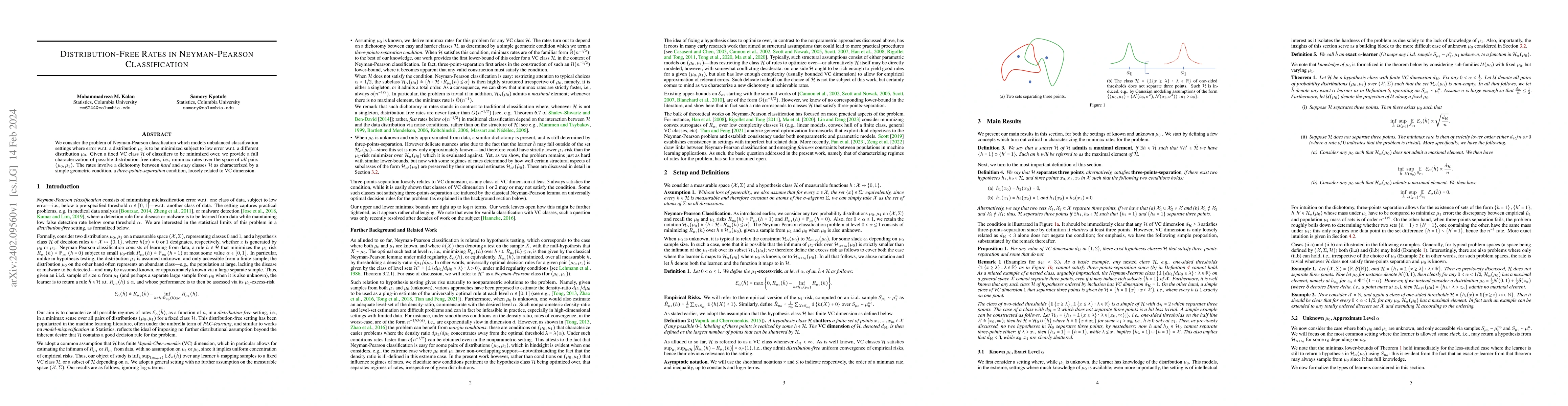Thumbnail for Distribution-Free Rates in Neyman-Pearson Classification