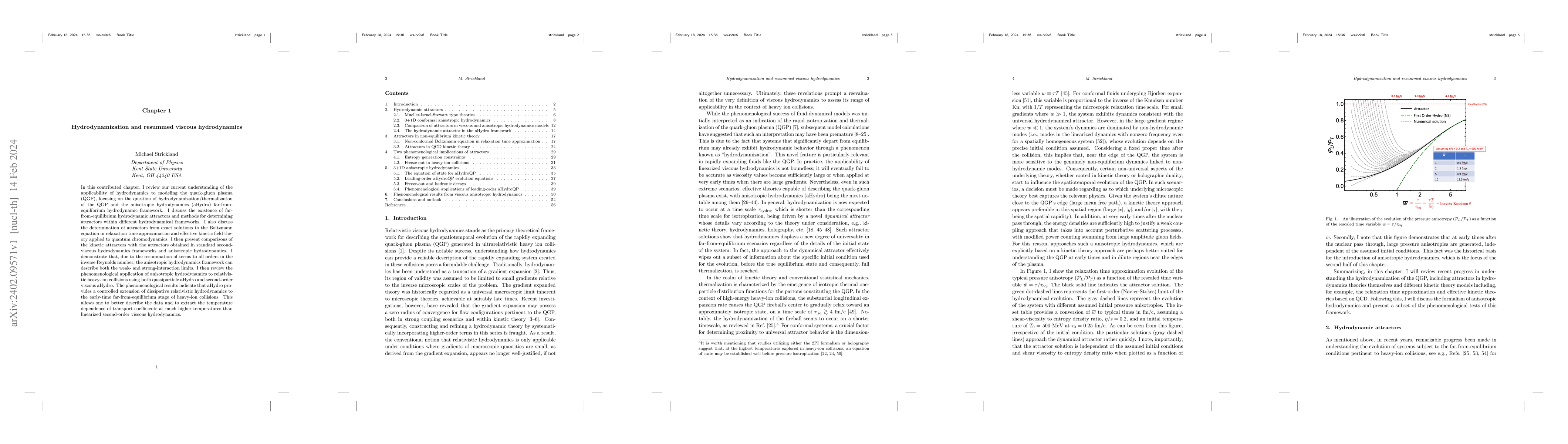 Thumbnail for Hydrodynamization and resummed viscous hydrodynamics